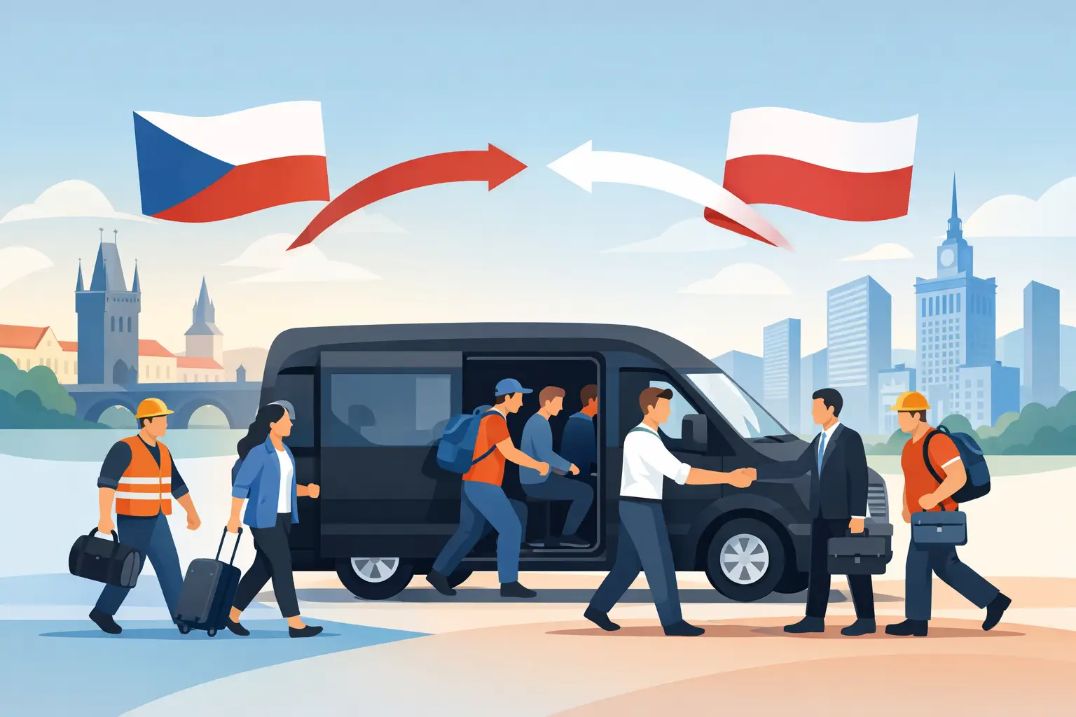 Transport pracowników Czechy Polska w praktyce